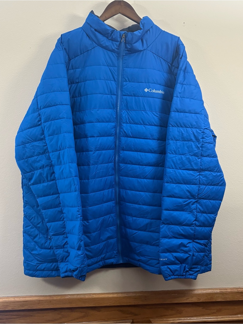bright blue Columbia Powder Lite Omni-Heat Jacket mens 3XT winter puffer outdoor